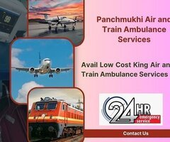Book Hi-tech Panchmukhi Air and Train Ambulance Service in Kolkata with Advanced ICU Facility